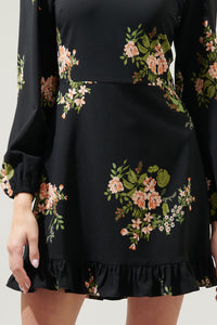 Jasleen Floral Long Sleeve Ruffle Mini Dress