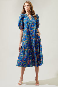 Ruya Floral Kellie Poplin Midi Dress