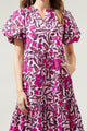 Aubrey Floral Ginny Bubble Sleeve Midi Dress