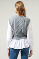 Javelina Mix Media Cable Knit SweaterVest Long Sleeve Top