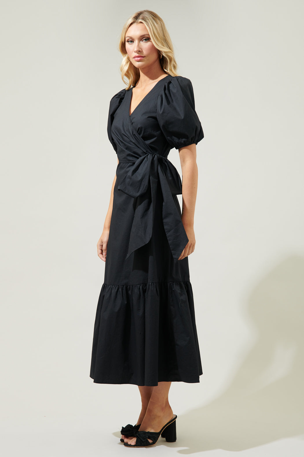 Sunny Stroll Poplin Wrap Top Midi Dress Kelly-Green / Xs by Sugarlips Sunny Stroll Poplin Wrap Top Midi Dress Kelly-Green / Xs by Sugarlips