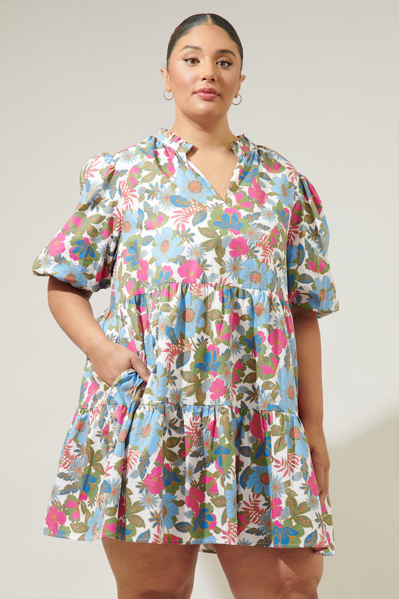 Avitall Floral Jacey Babydoll Mini Dress Curve – Sugarlips