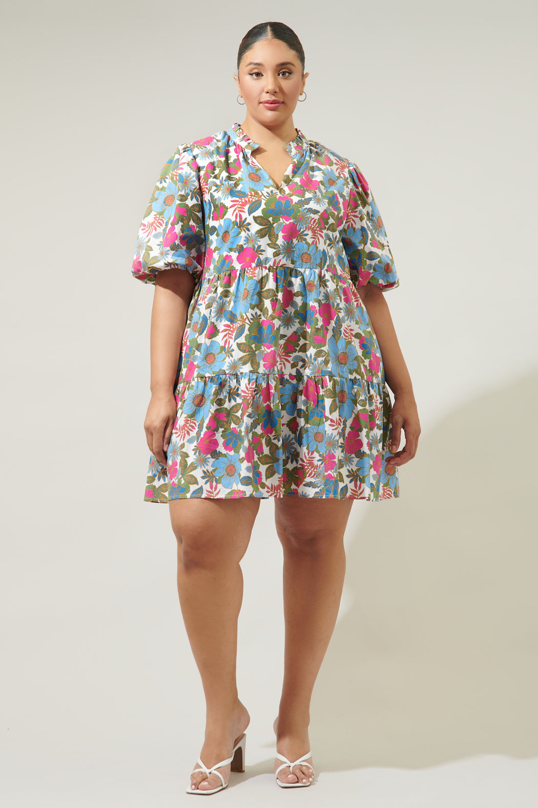 Avitall Floral Jacey Babydoll Mini Dress Curve – Sugarlips