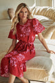 Kandy Jacobean Palomino Bubble Sleeve Midi Dress