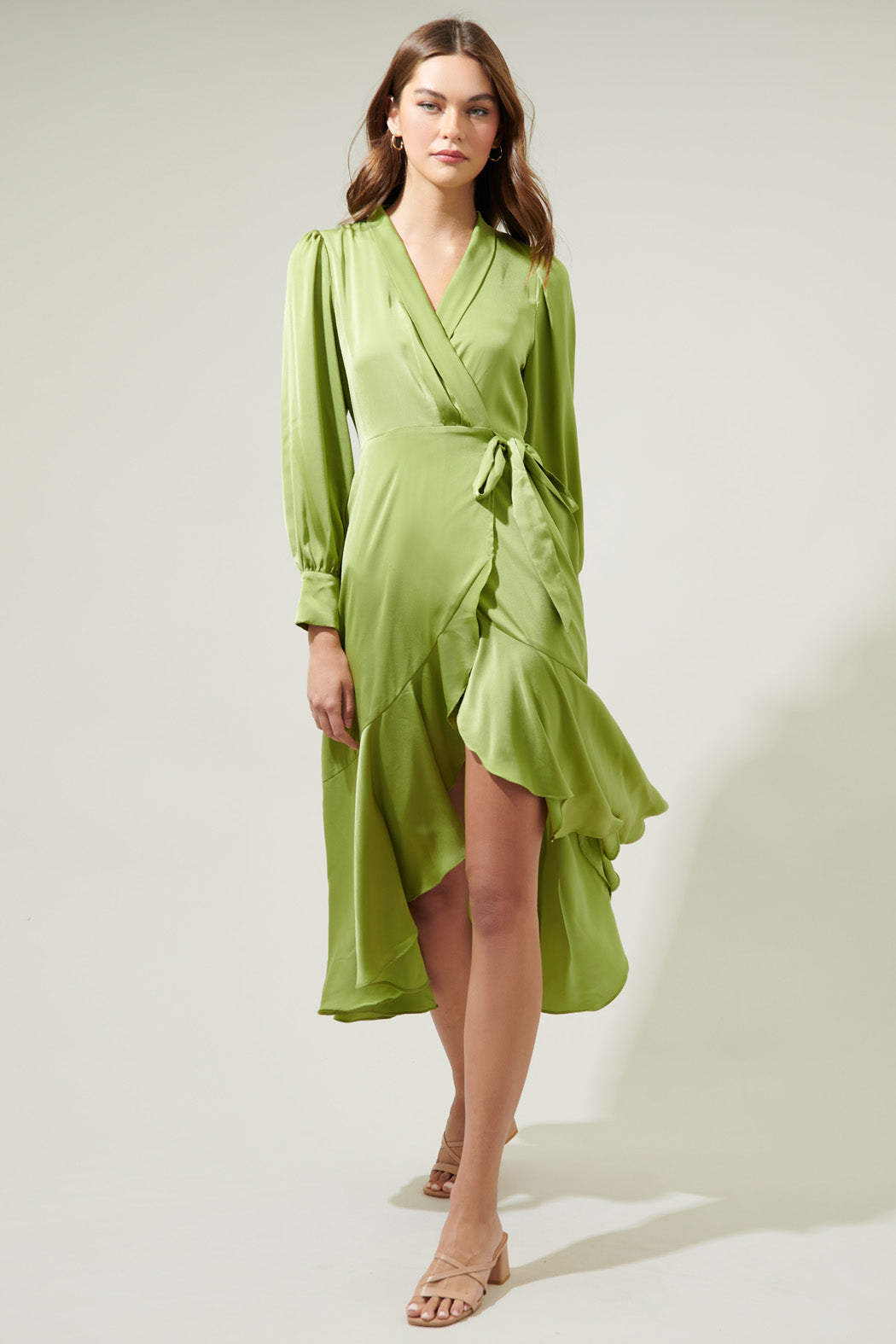 Ophelia Wrap Midi Dress OLIVE / XL by Sugarlips Ophelia Wrap Midi Dress OLIVE / XL by Sugarlips