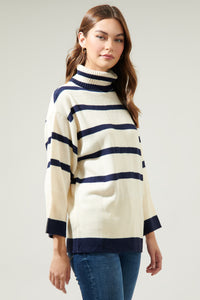 Hailey Hunter Striped Turtleneck Sweater