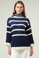 Hailey Hunter Striped Turtleneck Sweater