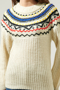 Aurelia Fair Isle Mock Neck Sweater