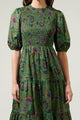 Forrest Floral Tiered Balloon Sleeve Maxi Dress