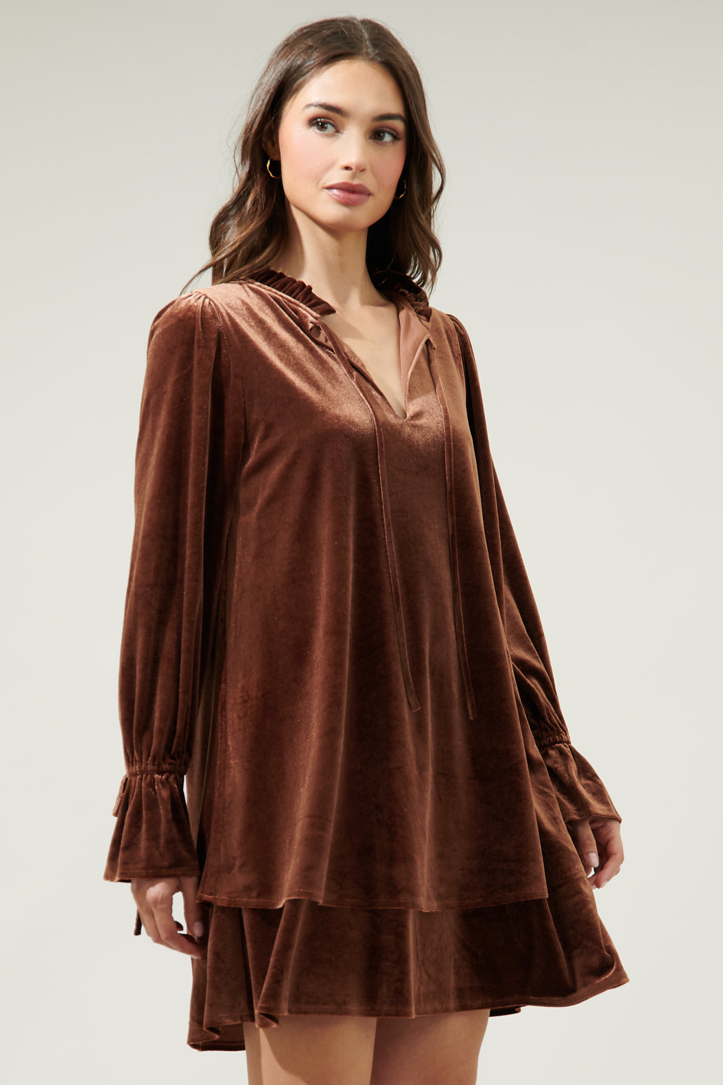 Karyssa Velvet Double Layer Trapeze Dress Sugarlips Karyssa Velvet Double Layer Trapeze Dress Sugarlips