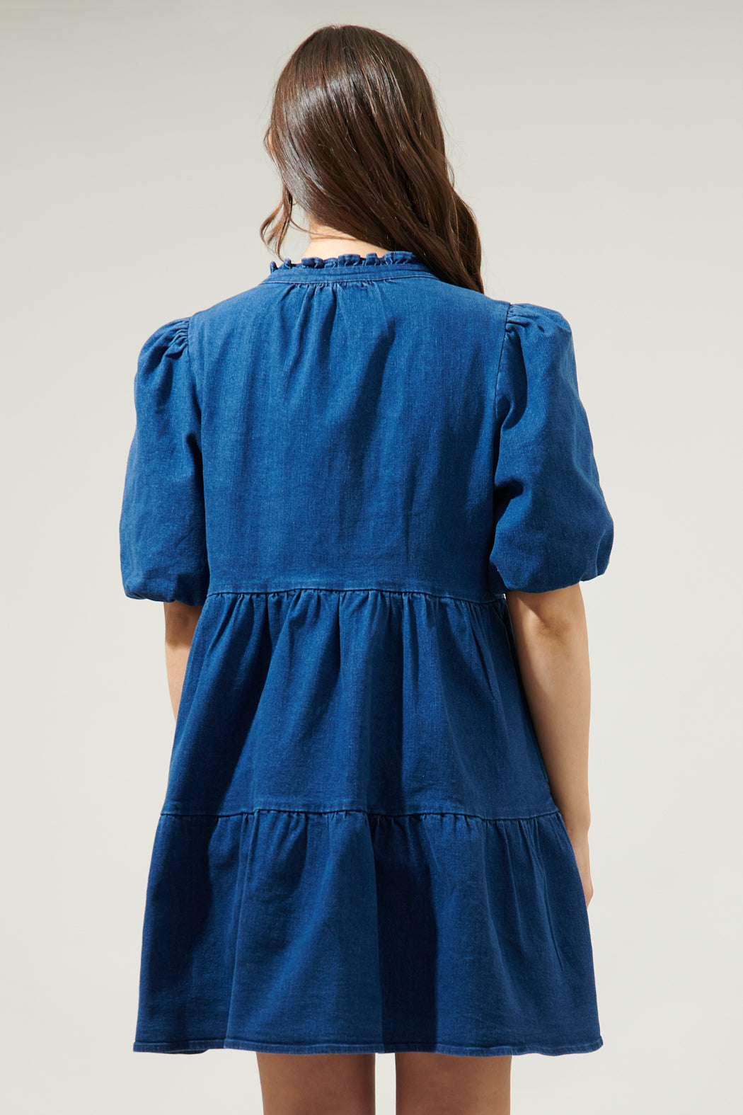 Aura Jacey Babydoll Denim Mini Dress – Sugarlips