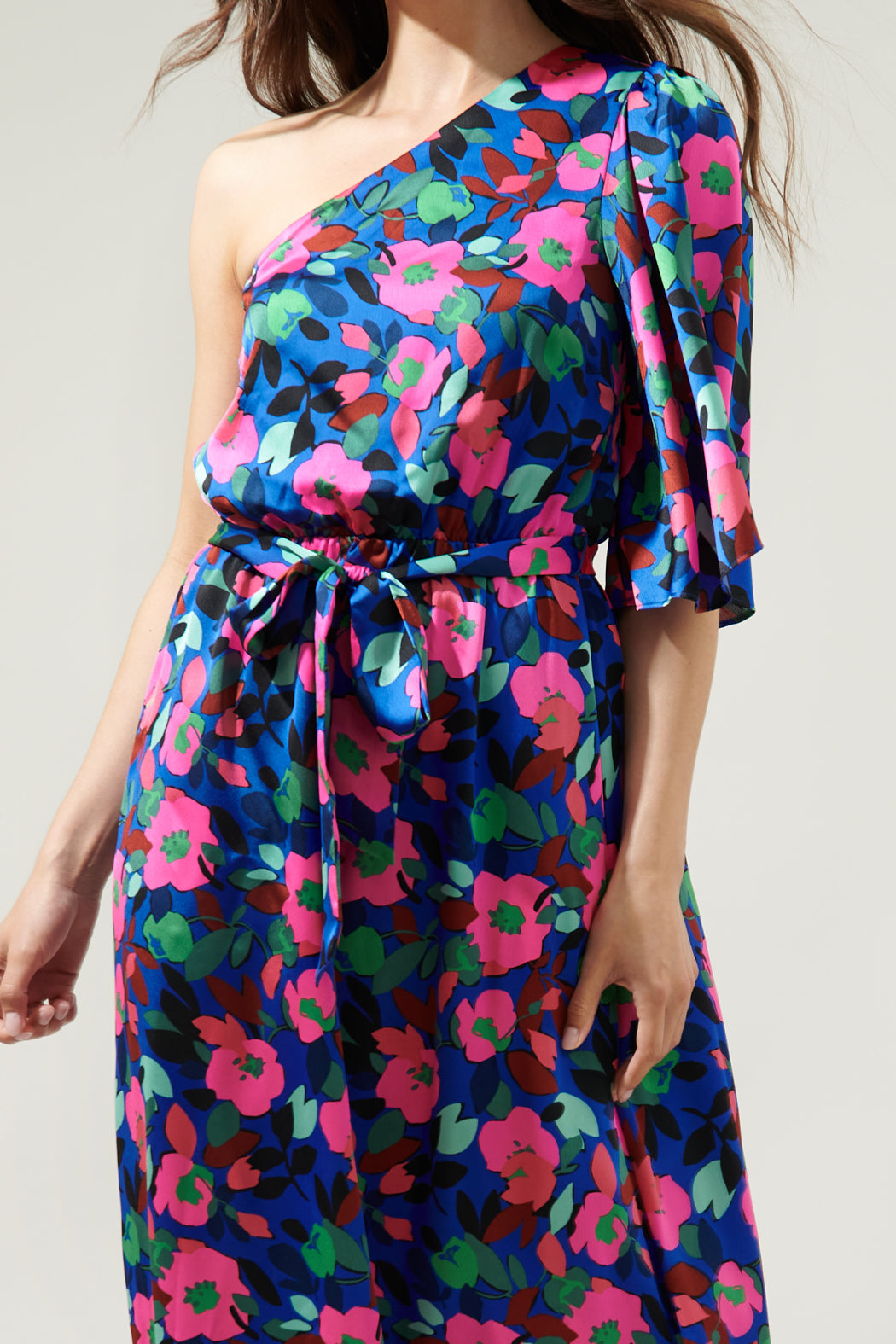 berry one shoulder dress ASOS Design - One Shoulder Sequin Midi Dress - Women - Polyester/Elastane - 14 US