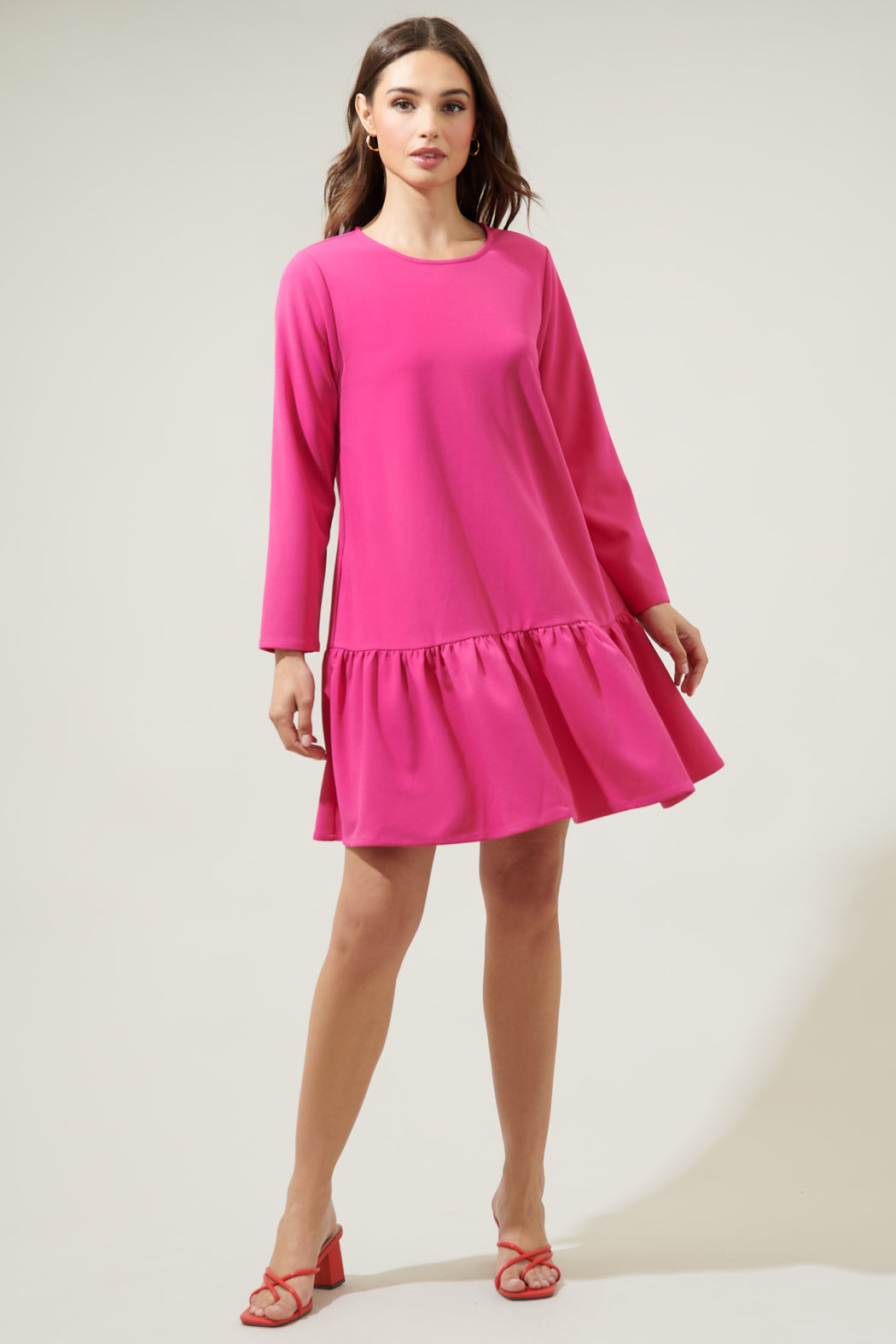Neymar Ruffled Long Sleeve Mini Dress Sugarlips Neymar Ruffled Long Sleeve Mini Dress Sugarlips