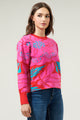 Zinnia Floral Gathered Shoulder Sweater