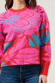 Zinnia Floral Gathered Shoulder Sweater