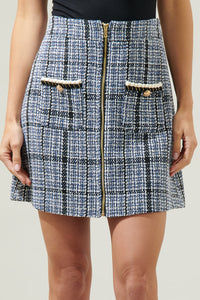 Audrey Tweed Zip Up Mini Skirt