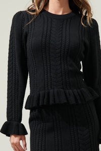 Tula Rosa Ruffle Cropped Sweater