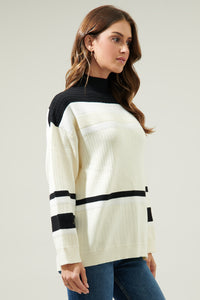 Carie Striped Mock Neck Sweater
