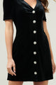 Jackson Velvet Button Mini Dress
