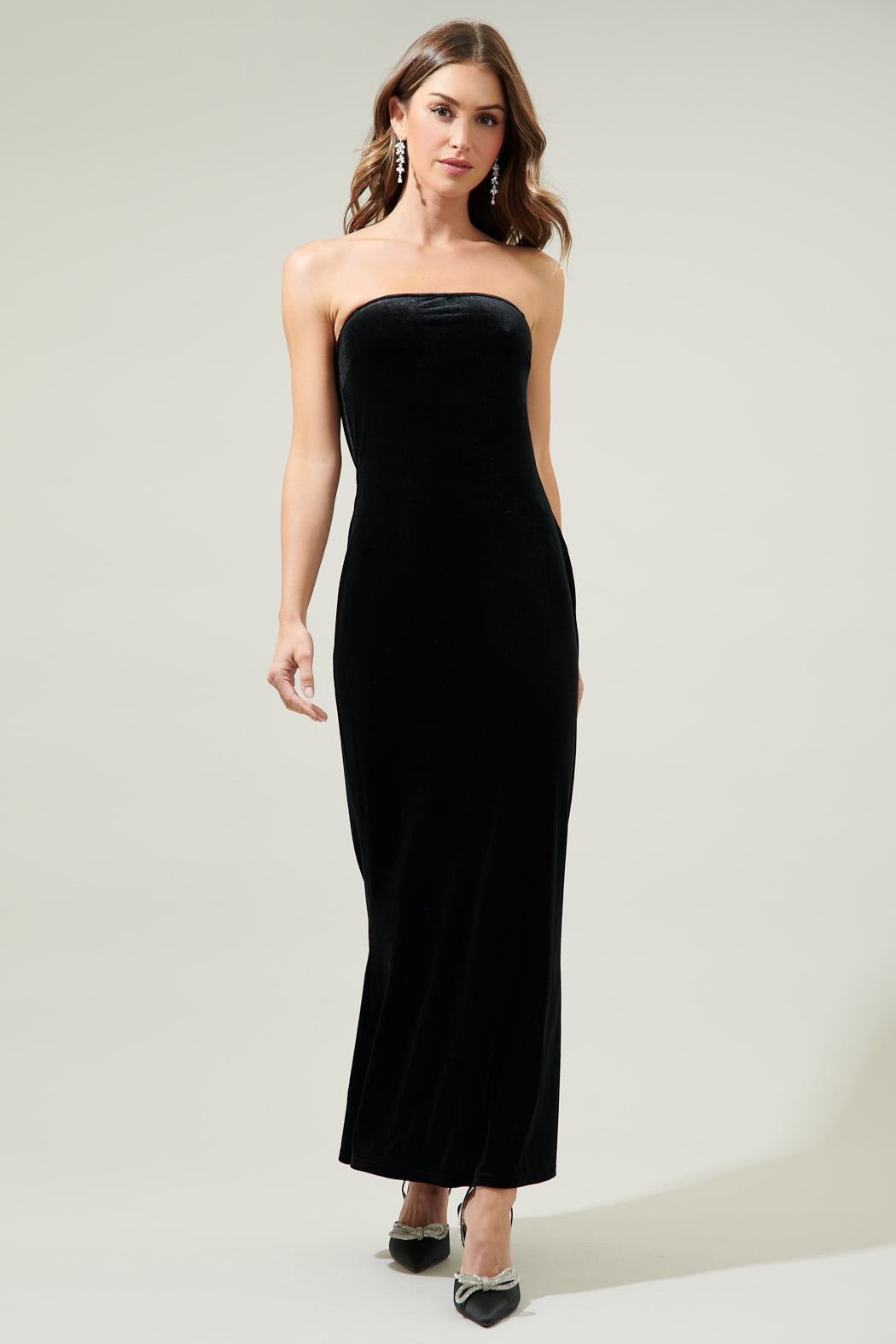 Dynamite Velvet Strapless Maxi Dress Black / S by Sugarlips Dynamite Velvet Strapless Maxi Dress Black / S by Sugarlips