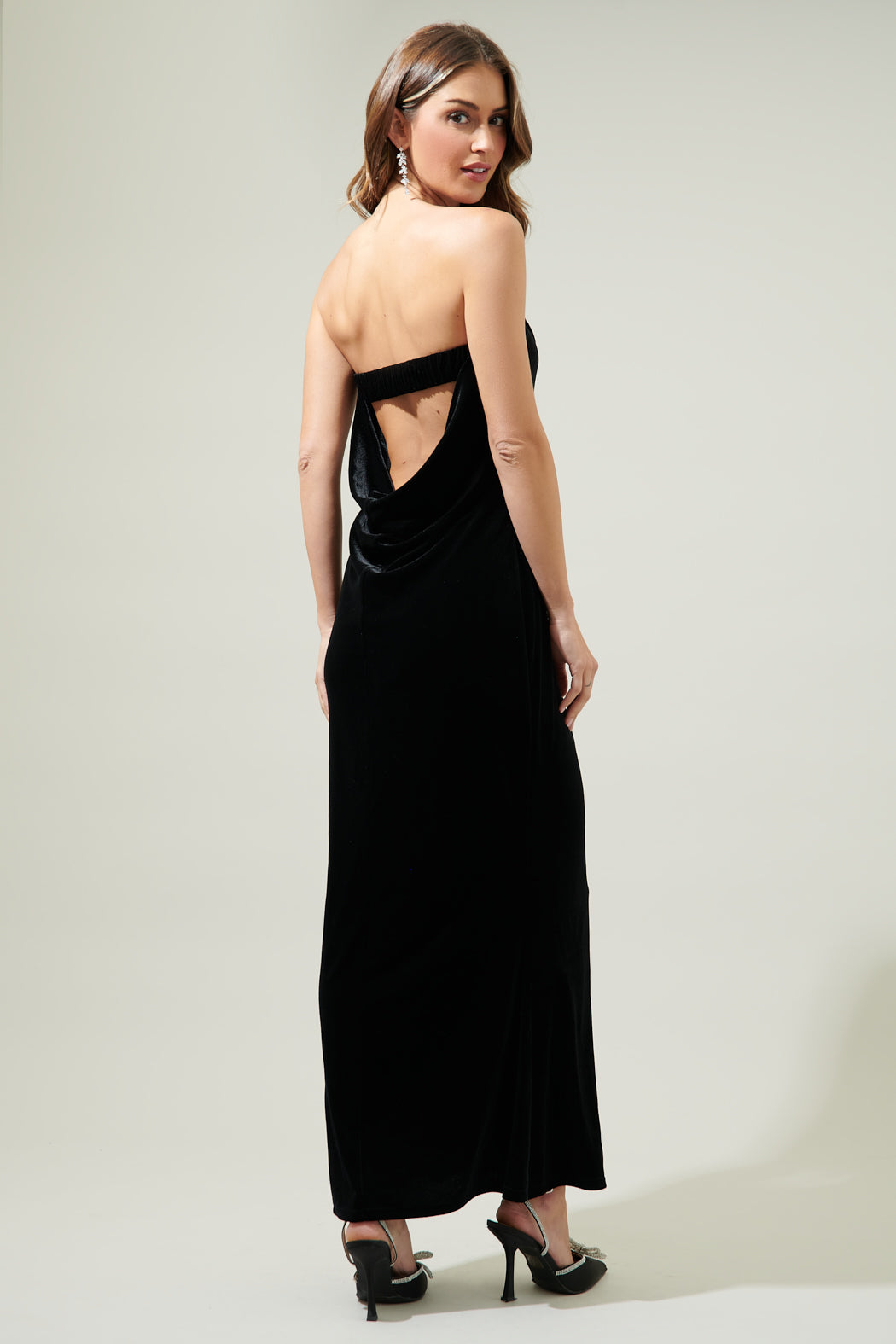 Dynamite Velvet Strapless Maxi Dress Black / S by Sugarlips Dynamite Velvet Strapless Maxi Dress Black / S by Sugarlips