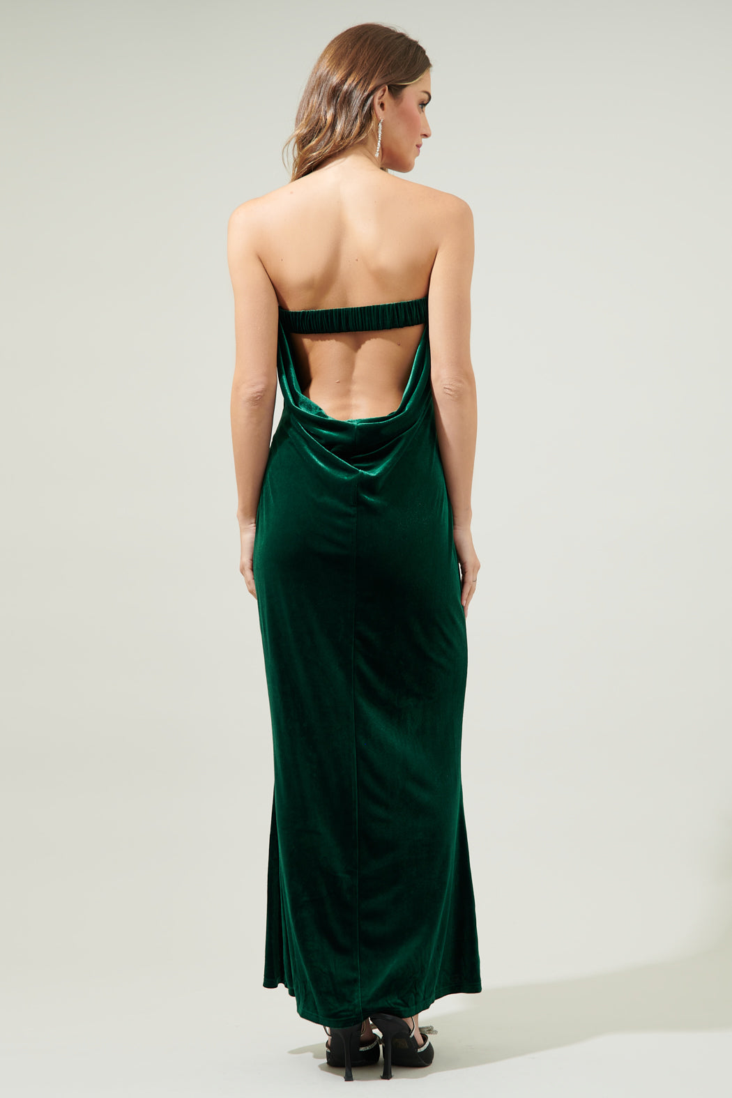 Dynamite Velvet Strapless Maxi Dress Black / S by Sugarlips Dynamite Velvet Strapless Maxi Dress Black / S by Sugarlips