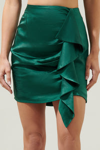 Drea Shirred Ruffle Mini Skirt