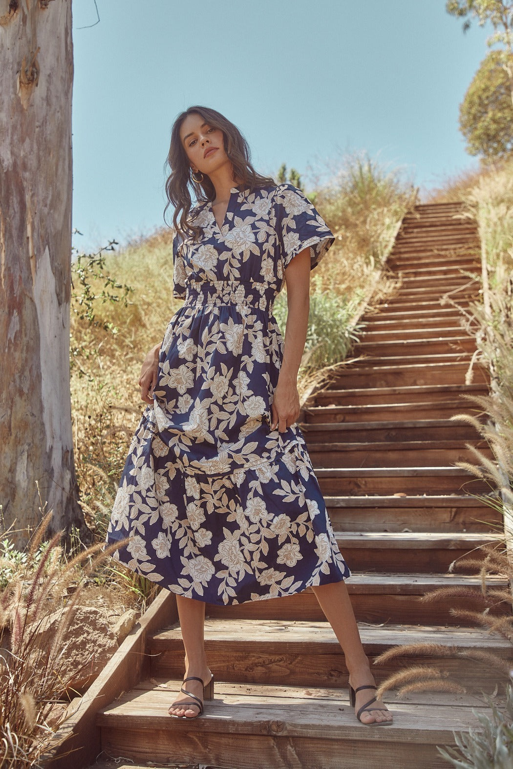 Lilo Night Tropics Belraj Poplin Maxi Dress Lilo Night Tropics Belraj Poplin Maxi Dress