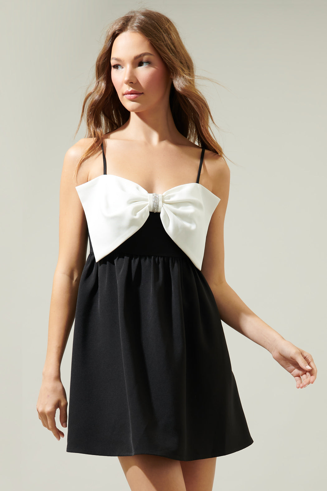 cut out tie babydoll dress Lelina Blue Striped Tie-Front Babydoll Mini Dress