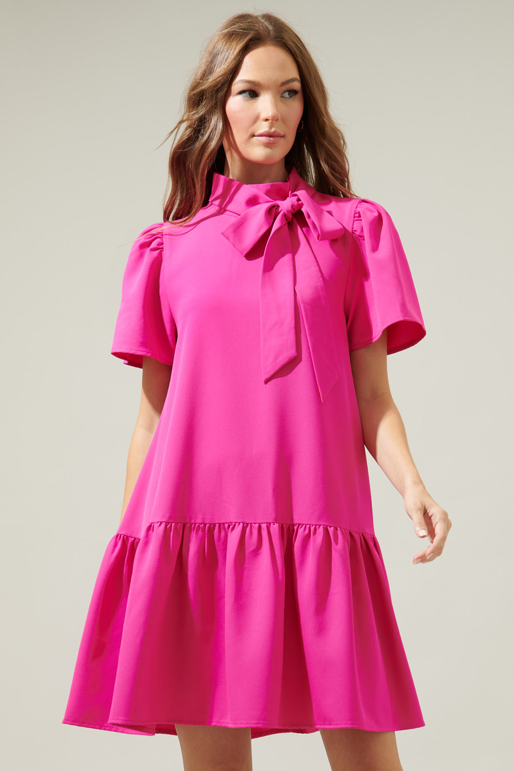 sugar lips pink dress Sugar Lips Tropical Floral One-Shoulder Dress