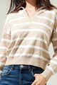 Possie Dill Striped Collar Sweater