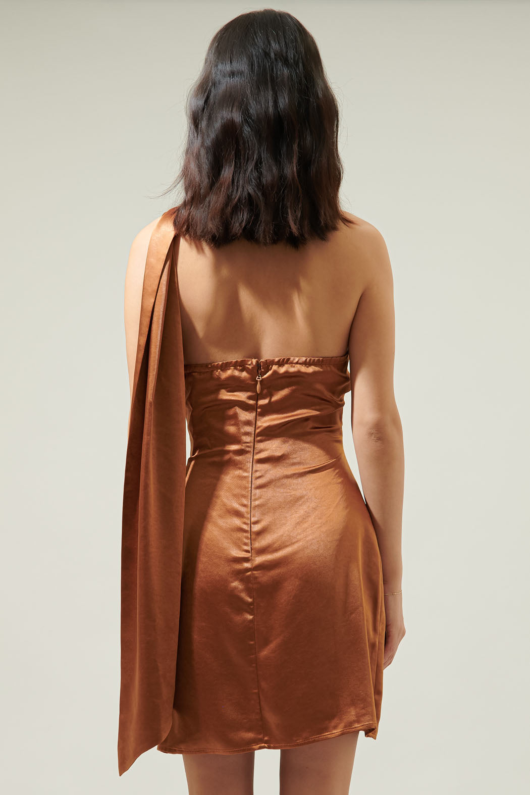 Sallier Satin One Shoulder Mini Dress Sallier Satin One Shoulder Mini Dress