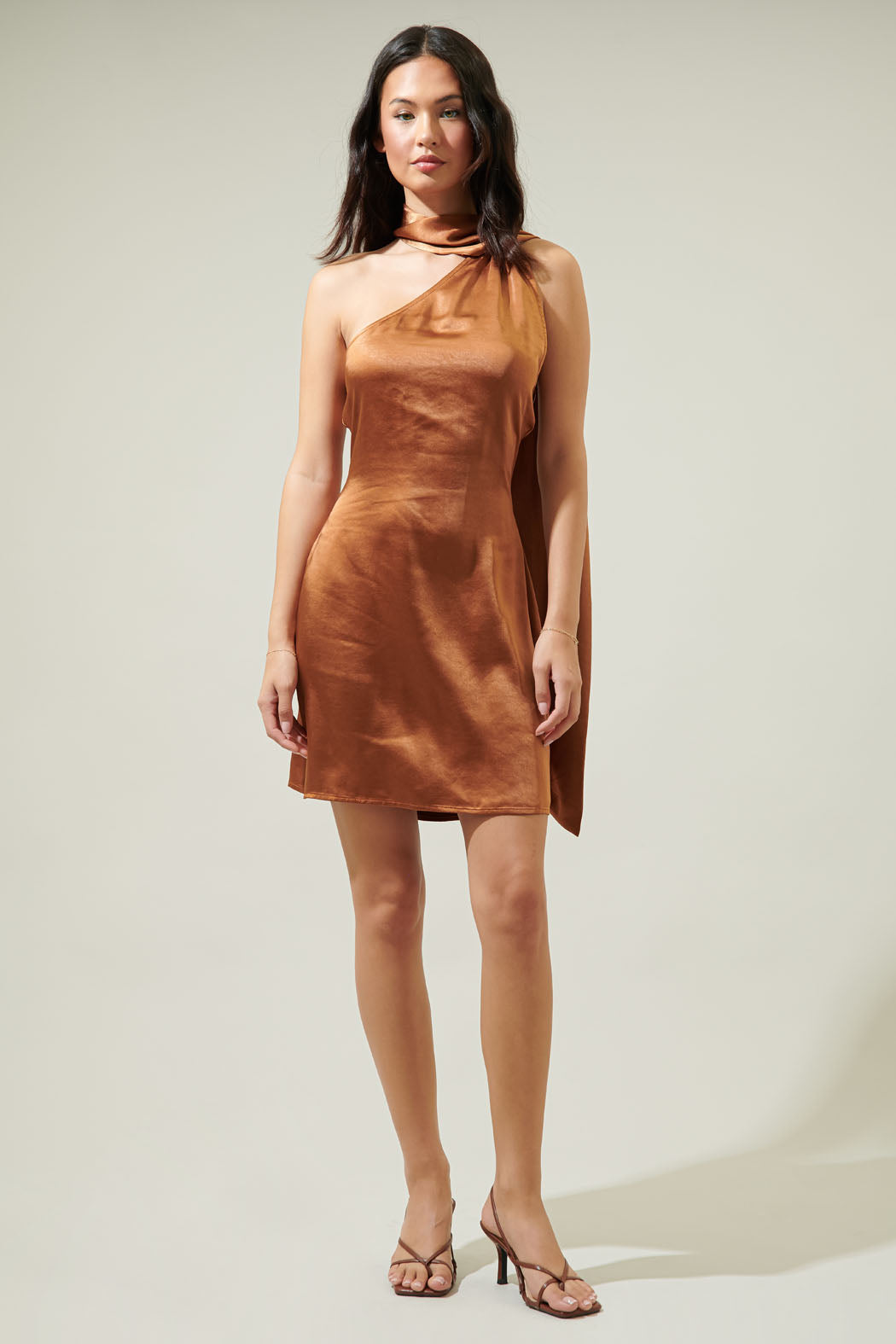 satin one shoulder mini dress MISSGUIDED One Shoulder Satin Mini Dress With Ruched DetailMISSGUIDED