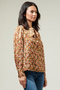 Candice Floral Rush Hour Bow Tie Blouse