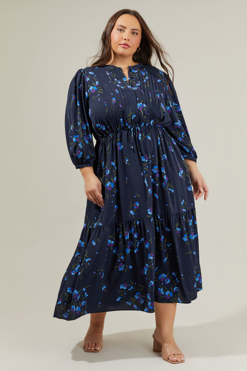 Torun Floral Midi Dress Curve – Sugarlips