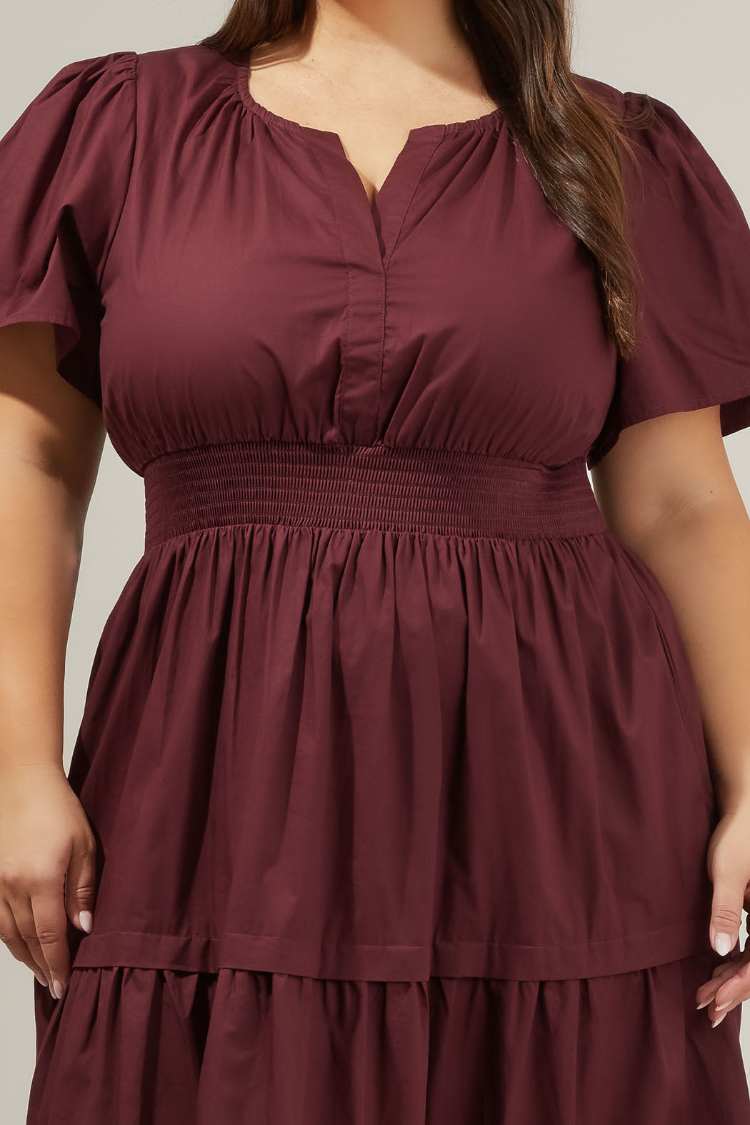 cider burgundy dress Buy Cider Cowl Neck Solid Glitter Ruffle Hem Maxi Dress (S) Online