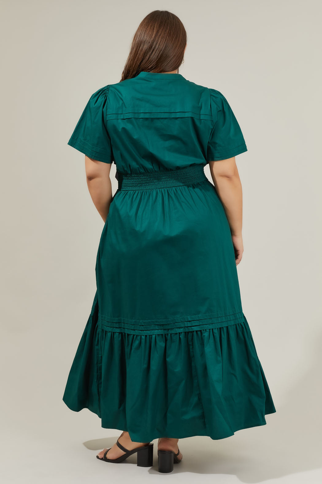 poplin rib maxi dress sale Poplin and Rib Maxi Dress ESTHE