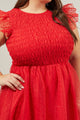 Lucille Organza Dot Smocked Midi Dress Curve