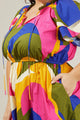 Rio Abstract Riley Poplin Short Sleeve Mini Dress Curve