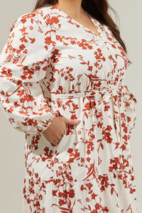 Garnet Floral Midi Dress Curve