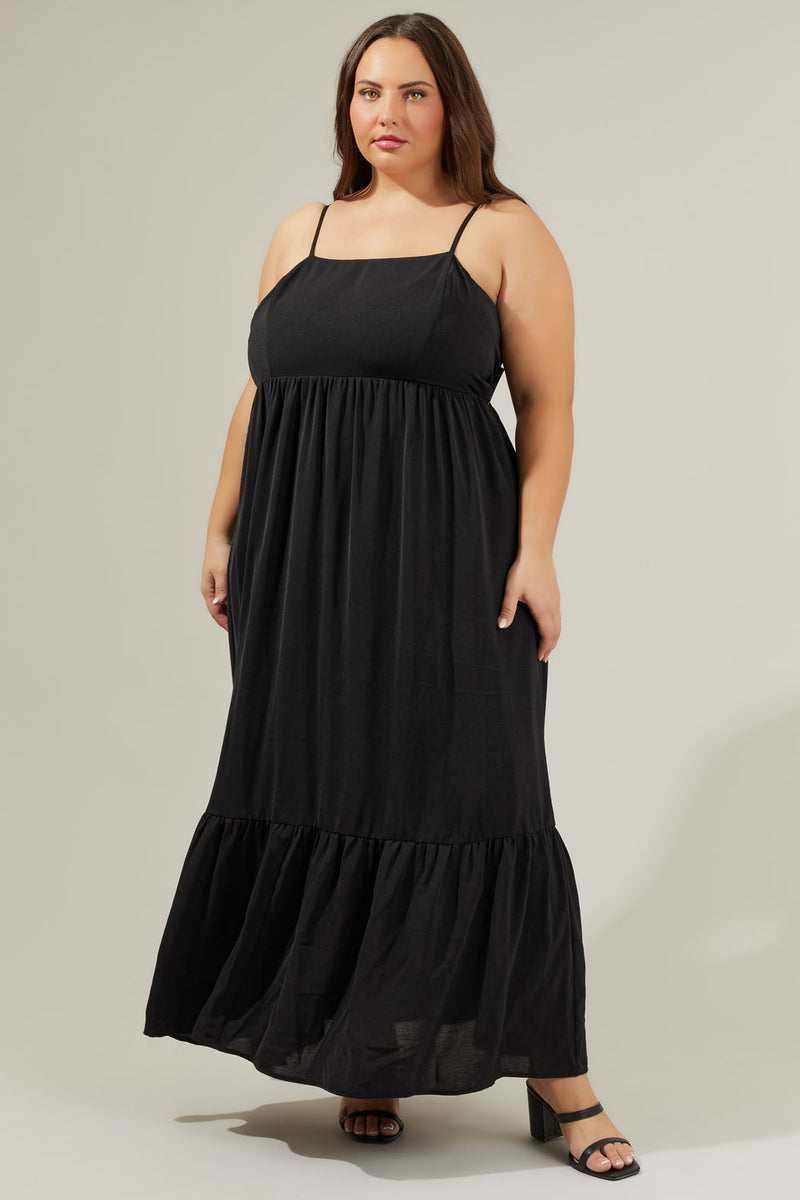 Delany Tie Back Maxi Dress Curve – Sugarlips