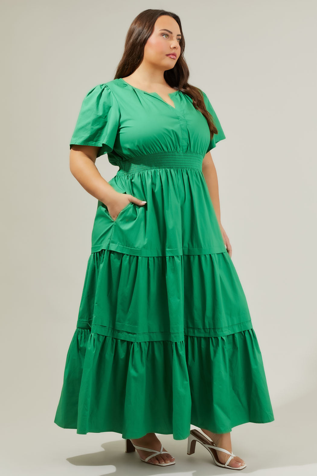 Cider Palmer Poplin Maxi Dress Curve MERLOT / 1X