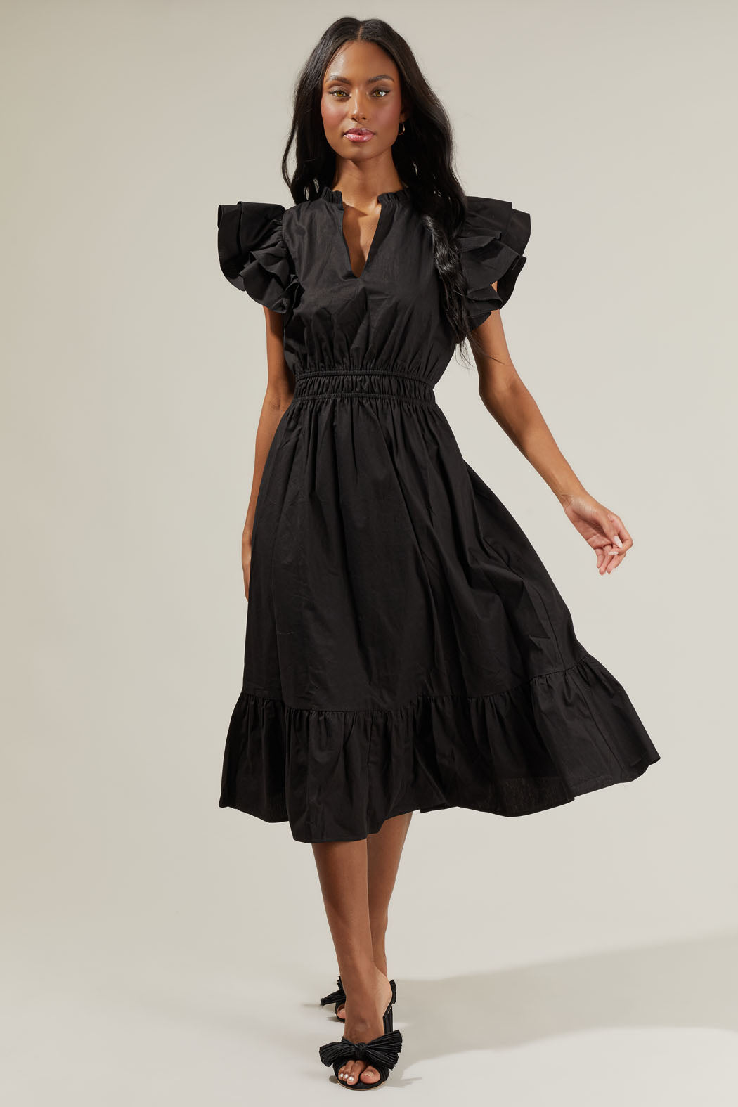 Kinny Poplin Maxi Dress Black / S by Sugarlips Kinny Poplin Maxi Dress Black / S by Sugarlips