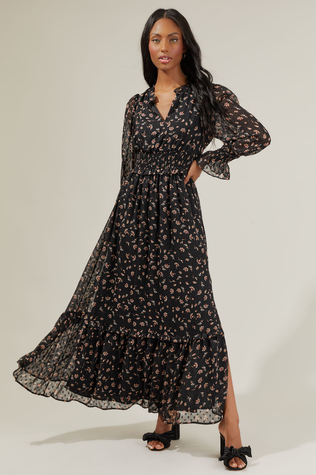 Serenity Floral Leandra Ruffle Maxi Dress Sugarlips Serenity Floral Leandra Ruffle Maxi Dress Sugarlips