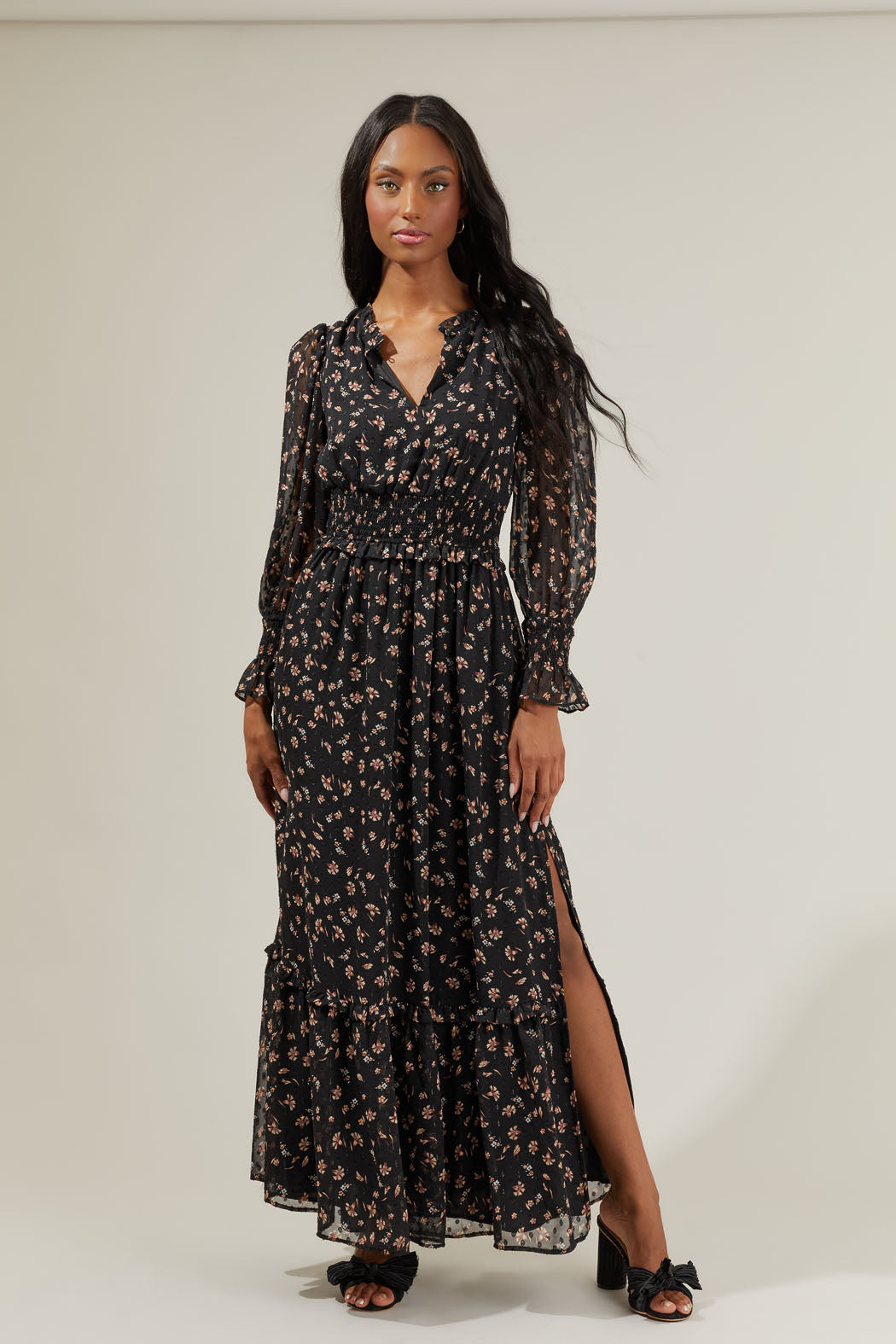 Serenity Floral Leandra Ruffle Maxi Dress – Sugarlips Serenity Floral Leandra Ruffle Maxi Dress – Sugarlips