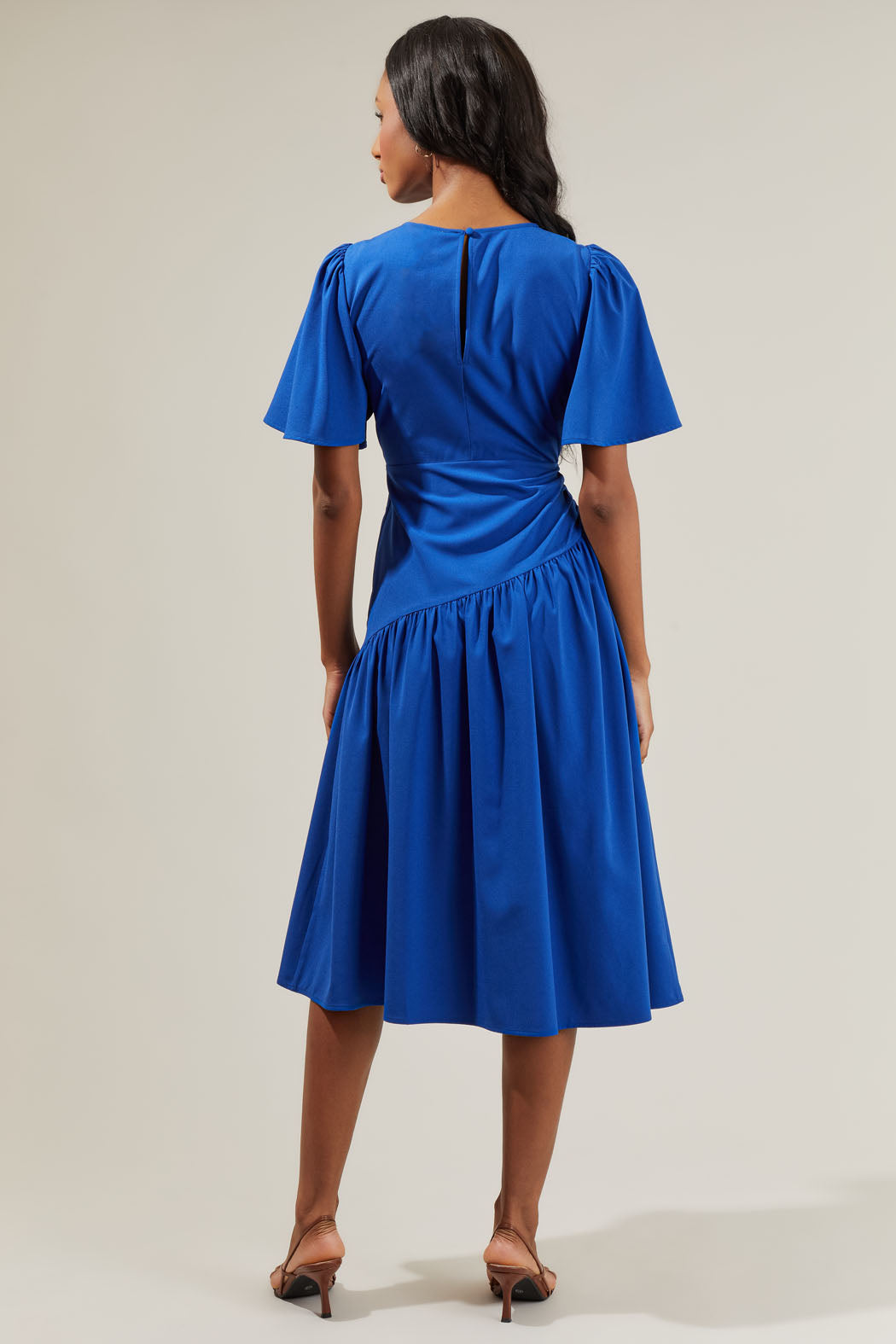 Cinder Bruna Drop Waist Midi Dress FUCHSIA / XL by Sugarlips Cinder Bruna Drop Waist Midi Dress FUCHSIA / XL by Sugarlips