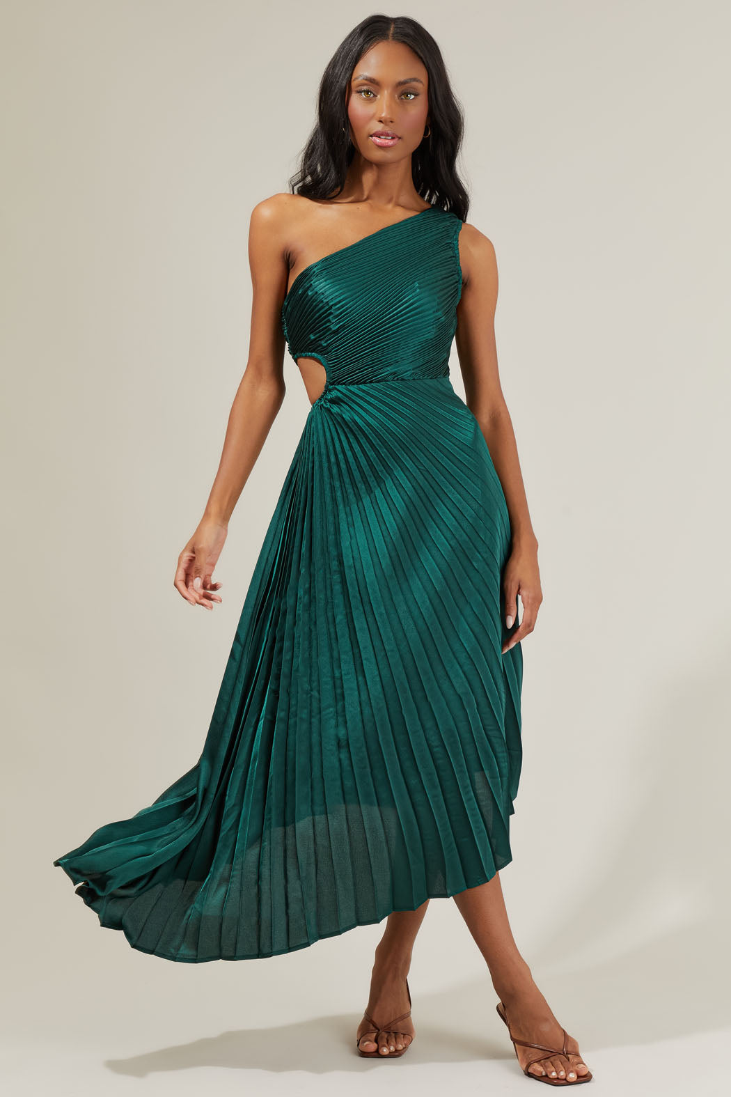 Marigold Aurora Pleated Maxi Dress EMERALD / XL by Sugarlips Marigold Aurora Pleated Maxi Dress EMERALD / XL by Sugarlips