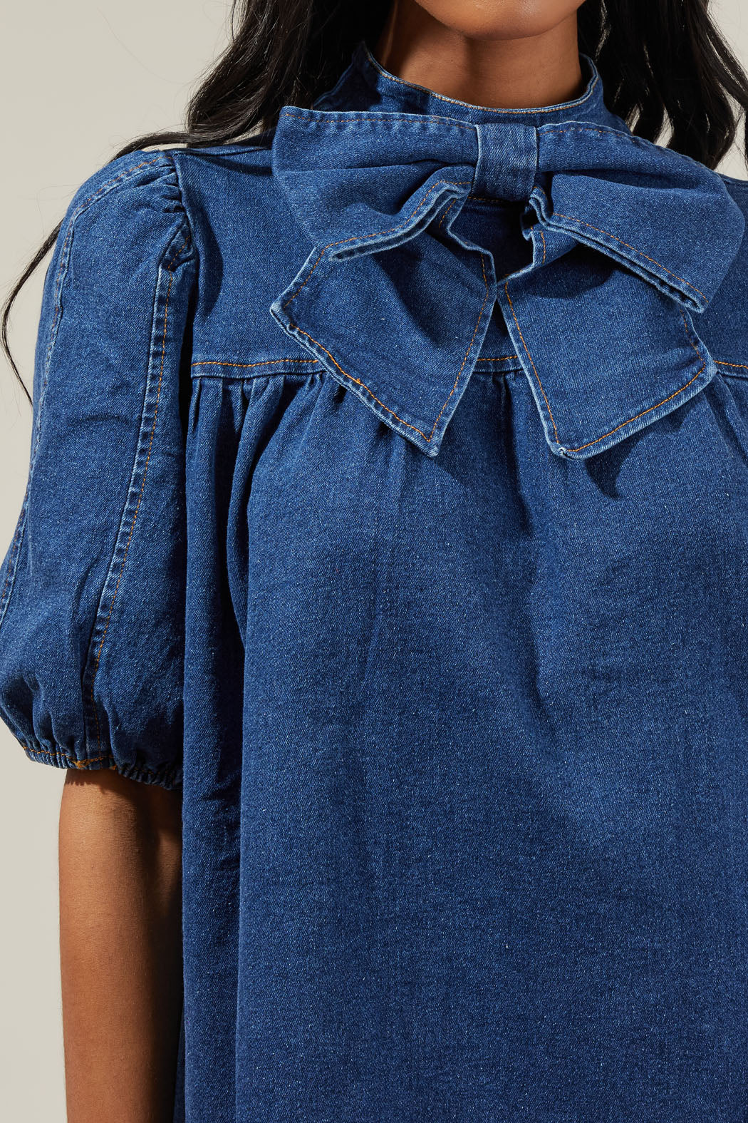 Aura Jacey Denim Shift Dress MID-BLUE / M by Sugarlips Aura Jacey Denim Shift Dress MID-BLUE / M by Sugarlips