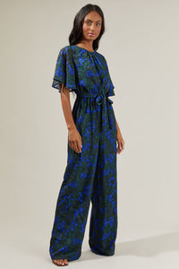 Sweetwater Floral Organza Short Sleeve Jumpsuit