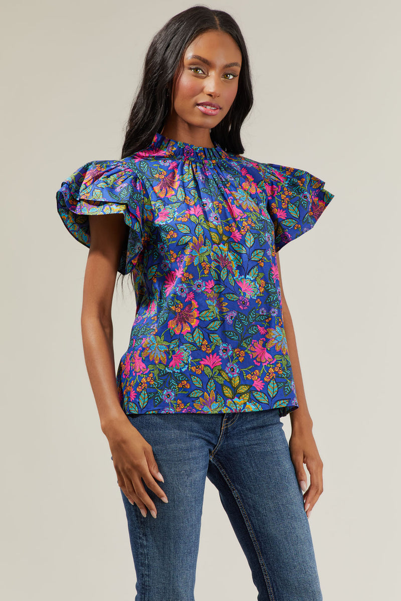 Karol Floral Ruffle Top – Sugarlips